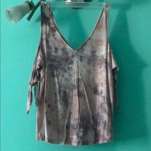 Pink and Purple Off-the-Shoulder shirt